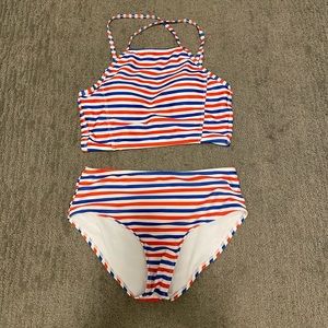 Red White and Blue Albion style swim suit